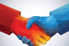 «Pasos hacia el establecimiento de un Pacto Europeo de Competitividad» Dos manos estrechándose