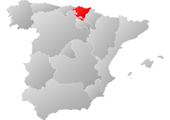 Comunidad País Vasco en rojo