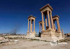 Una parte de la zona monumental histórica destruida por el EI en Palmira, Siria, el 1 de abril de, 2016 file photo