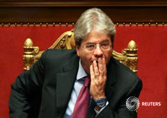 El ministro de Asuntos Exteriores de Italy Paolo Gentiloni en una reunión en el Senado en Roma, Italia, el 5 de abril de 2016