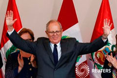 Kuczynski gana el peleado recuento presidencial en Perú El candidato presidencial peruano Pedro Pablo Kuczynski, en un discurso tras conocer que había obtenido más votos que Keiko Fujimori en Lima, Perú, el 9 de junio de 2016