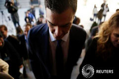 El PSOE elige a Ciudadanos para una difícil formación de Gobierno El líder del PSOE Pedro Sánchez, antes de la rueda de prensa del martes