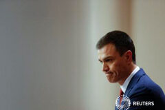 Sánchez achaca al «ala dura» de Podemos que no haya Gobierno en España El líder del PSOE Pedro Sánchez durante una rueda de prensa en el Congreso de los Diputados en Madrid, España, el 26 de abril de 2016