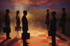 Proposición de Ley para la reforma del artículo 348 bis de la Ley de Sociedades de Capital Varias personas de perfil con maletín