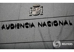 El cartel de la Audiencia Nacional en Madrid el 18 de abril de 2016