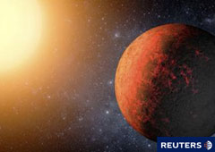 Elaboración de un artista que muestra un planeta llamado Kepler-20e entregada por la NASA