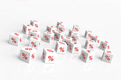 Tu sociedad al 50% es una mala idea Dados con el símbolo del porcentaje