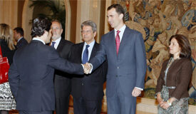 El Príncipe de Asturias recibe en audiencia a la última promoción de notarios El Príncipe de Asturias recibe en audiencia a la última promoción de notarios