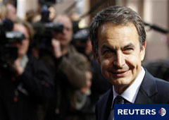 Zapatero en la cumbre de líderes europeos en Brsuelas, el 25 de marzo de 2011.
