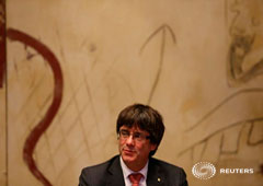 El presidente catalán, Carles Puigdemont, en una fotografía tomada el 24 de octubre de 2017 El presidente catalán, Carles Puigdemont, en una fotografía tomada el 24 de octubre de 2017