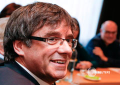 Puigdemont en Bruselas el 5 de febrero de 2018