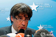 El Govern destituido declara en la Audiencia Nacional sin Puigdemont El expresidente Carles Puigdemont en Bruselas el 31 de octubre de 2017