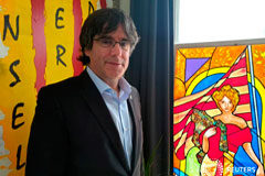 Puigdemont condiciona el apoyo a Sánchez a un diálogo «valiente» El expresidente catalán Carles Puigdemont posa durante una entrevista con Reuters en su casa en Waterloo, Bélgica, el 7 de mayo de 2019