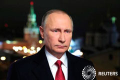 Moscú: La acusación de ataques cibernéticos es «reminiscencia de la caza de brujas» El presidente ruso Vladimir Putin presenta su discurso anual de Año Nuevo en Moscú, Rusia, el 31 de diciembre de 2016