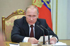 Putin dice que sus enemigos quieren que Rusia de desmiembre Putin en una reunión del consejo de seguridad en el Kremlin de Moscú, el 20 de noviembre de 2014