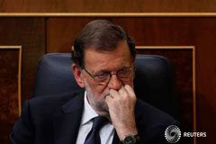 Rajoy se enfrenta a la presión de reducir tensiones al formar nuevo Gobierno El presidente de España, Mariano Rajoy, en el debate de la sesión de investidura en el Congreso de los Diputados en Madrid, España, el 29 de octubre de 2016