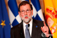 Rajoy mantendrá la intervención de Cataluña si Puigdemont es investido a distancia Rajoy durante una reunión de líderes de la Unión Europea en Romas el 10 de enero de 2018