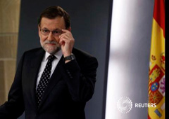 Rajoy ofrece una rueda de prensa en el Palacio de la Moncloa en Madrid, el 22 de enero de 2016