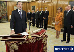 Rajoy jura su cargo en una ceremonia en el Palacio de la Zarzuela en Madrid