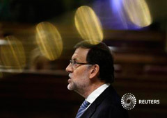 Rajoy durante su intervención en el Congreso de los Diputados, el 27 de noviembre de 2014