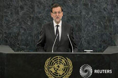 Rajoy califica Gibraltar de «anacronismo colonial» en la ONU Rajoy durnate su discurso ante la ONU en Nueva York, el 25 de septiembre de 2013