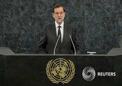 Rajoy durnate su discurso ante la ONU en Nueva York, el 25 de septiembre de 2013