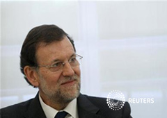 El presidente del Gobierno español, Mariano Rajoy, en Moncloa