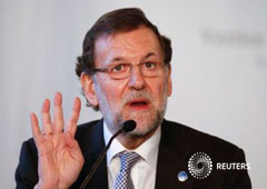 El presidente del Gobierno, Mariano Rajoy, en un acto en Roma el 27 de enero de 2014