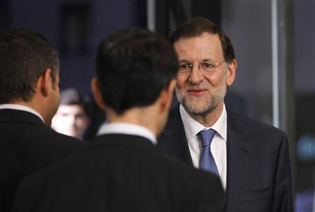 el presidente del Gobierno de España, Mariano Rajoy, a su llegada a la sede de RTVE para su primera entrevista televisiva desde que ocupa el cargo, en Madrid