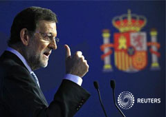 Rajoy en la rueda de prensa del 19 de octubre al final del Consejo Europeo celebrado en Bruselas.