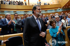 El Senado arranca la sesión que aprobará la intervención en Cataluña El presidente del Gobierno, Mariano Rajoy, en la cámara alta el 27 de octubre de 2017