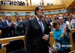 El presidente del Gobierno, Mariano Rajoy, en la cámara alta el 27 de octubre de 2017