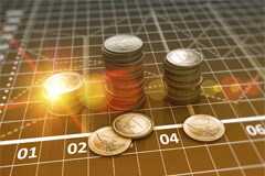 Novedades tributarias recientes Monedas de euros sobre gráfico