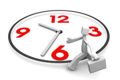 La obligación del registro de la jornada ordinaria de trabajo del artículo 35.5 del Estatuto de los Trabajadores a raíz de diversas sentencias de la AN Un muñequito con maletín y un reloj