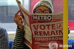 Las campañas buscan los últimos votos en víspera del referéndum del Brexit El primer ministro británico, David Cameron, y sus rivales euroescépticos recorrían Reino Unido el miércoles, en un último esfuerzo por conquistar votos en la víspera de un referéndum crucial sobre la permanencia del país en la Unión Europea. En la imagen