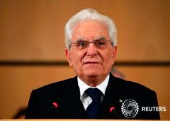 FOTO DE ARCHIVO: El Presidente de Italia, Sergio Mattarella, en la conferencia anual del trabajo de la Organización Internacional del Trabajo en Ginebra, Suiza, el 10 de junio de 2019.