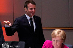 Líderes de la UE acuerdan elegir a nuevo «señor o señora Europa» en junio La canciller alemana Angela Merkel y el presidente francés Emmanuel Macron participan de una cumbre europea en Bruselas. 28 de mayo de 2019.