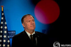 Pompeo dice que EEUU debe enfrentarse al Partido Comunista de China FOTO DE ARCHIVO: El Secretario de Estado de Estados Unidos, Mike Pompeo, en la sede de la OTAN en Bruselas, Bélgica, el 18 de octubre de 2019.