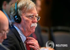 El asesor de seguridad nacional de Estados Unidos, John Bolton, asiste a una cumbre para discutir la crisis política de Venezuela, en Lima. 6 de agosto de 2019.