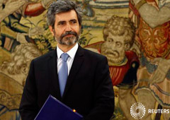 En la foto, el presidente actual del Tribunal Supremo y del Consejo General de Poder Judicial, Carlos Lesmes Serrano, en el Palacio de la Zarzuela en las afueras de Madrid el 24 de febrero de 2014.