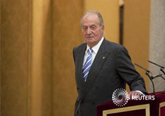 Juan Carlos I durante una recepción en El Pardo