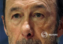 Rubalcaba durante una rueda de prensa en Madrid Rubalcaba durante una rueda de prensa en Madrid