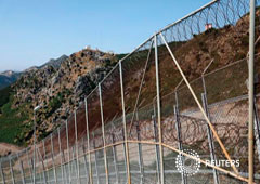 La valla que separa Ceuta de Marruecos el 22 de junio de 2018