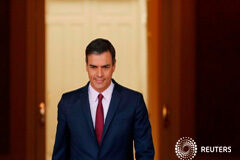 Pedro Sánchez dice que no contempla un escenario de repetición electoral El presidente en funciones, Pedro Sánchez, en el Palacio de la Moncloa, en Madrid, España, el 7 de mayo de 2019.