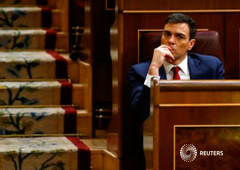 Pedro Sánchez durante el debate de investidura en el parlamento en Madrid, el 2 de marzo de 2016