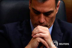 Las elecciones anticipadas, más cerca tras el rechazo a los presupuestos El presidente del Gobierno español, Pedro Sánchez, en una sesión del Congreso en Madrid, el 13 de febrero de 2019