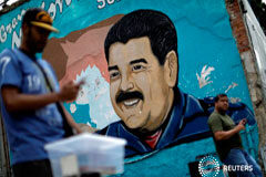 EEUU prepara más sanciones contra altos cargos venezolanos: fuentes Un dibujo con la imagen de Maduro en Venezuela el 7 de agosto de 2017