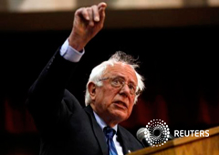 El precandidato demócrata Bernie Sanders en un mitin de campaña en Salem, Oregon, EEUU, el 10 de mayo de 2016
