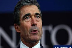 La OTAN confirma que pondrá fin a su misión en Libia el lunes El secretario general de la OTAN, Anders Fogh Rasmussen, en rueda de prensa el 6 de octubre de 2011 en Bruselas