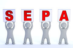 Las alternativas del nuevo sistema de cobros y pagos SEPA Cuatro muñequitos con la palabra SEPA